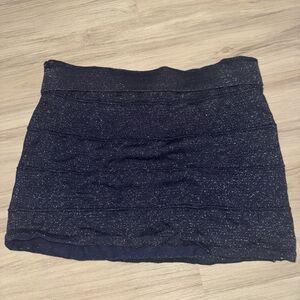 Dynamite Mini Skirt in Navy with Silver Sparkle